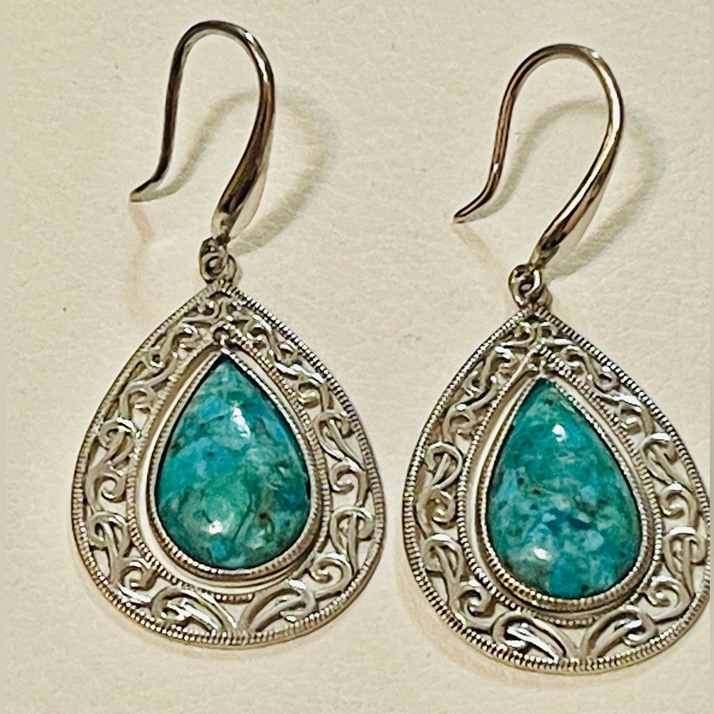 Vintage 925 Barse Thailand Sterling & Turquoise Earrings